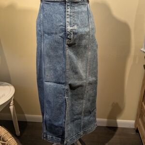 Chaps Light Blue Stretch Denim Skirt